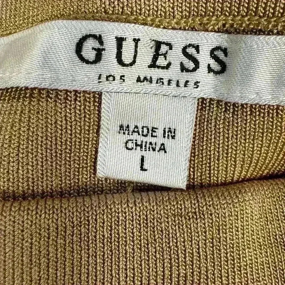 GUESS-Womens Metallic Snake Print Pencil Skirt Zip Up Beige Size Large NWT - Picture 14 of 16